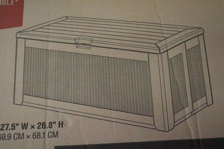 Rubbermaid 134 gallon extra large deck box Matthews Auctioneers