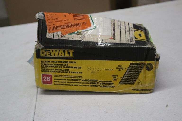 Dewalt 28 degree wire weld framing nails Matthews Auctioneers