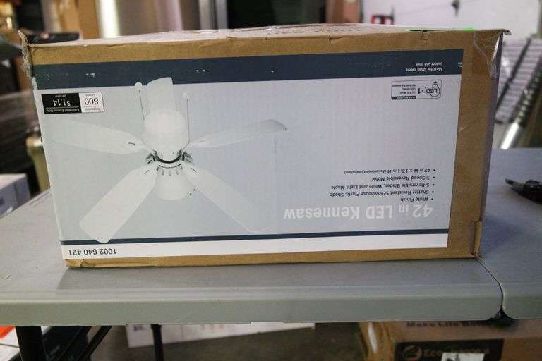 Kennesaw 42 in. LED Indoor White Ceiling Fan with Light Kit Matthews