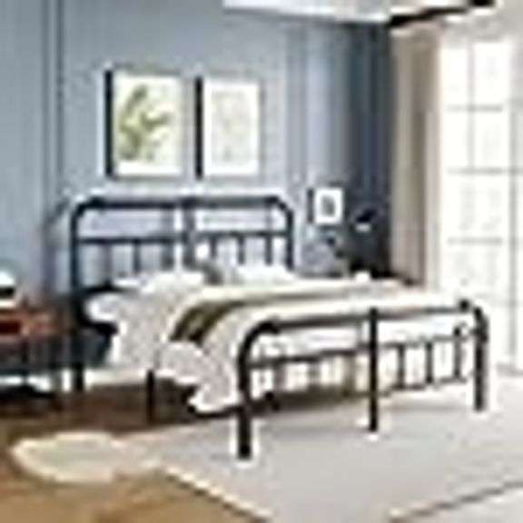 California King Bed Frame with Headboard and Footboard, 14 Inch Cal king Bedframe No Box Spring