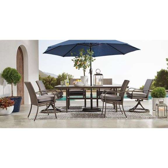 Member's Mark Agio Newcastle 7Piece Rectangular Patio Dining Set Matthews Auctioneers