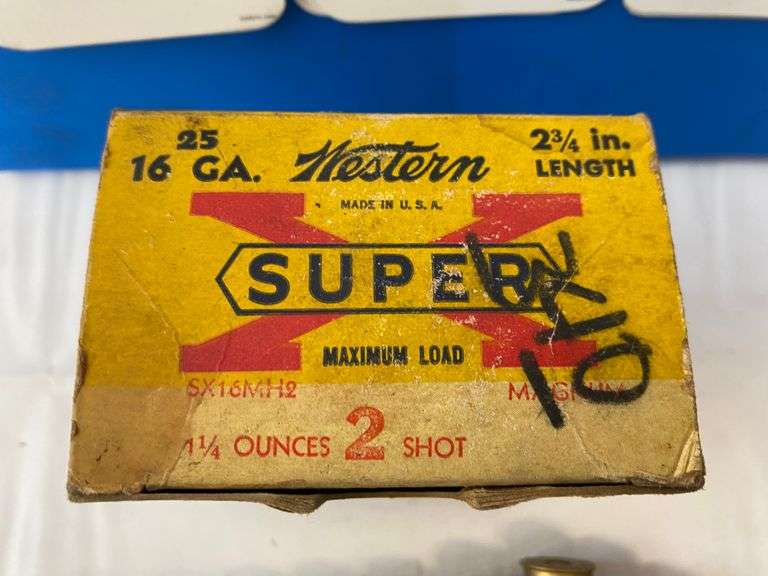 Western Super Shot Gun Shells 16 Gauge 2 3/4 Length - Partial Box