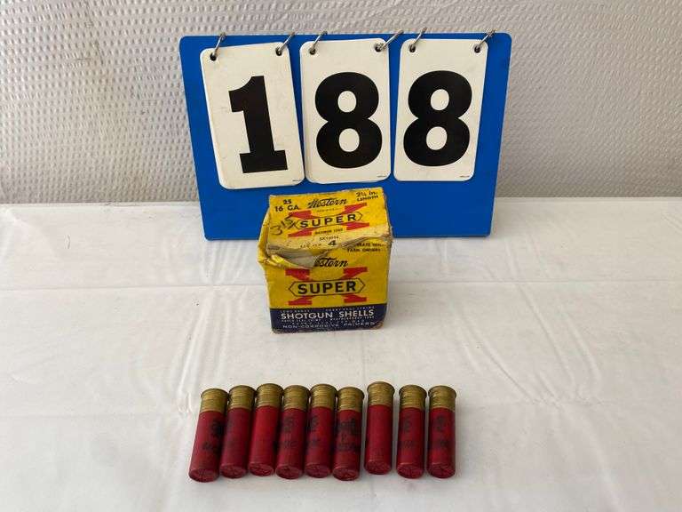 Western Super Shot Gun Shells 16 Gauge 2 3/4 Length - Partial Box