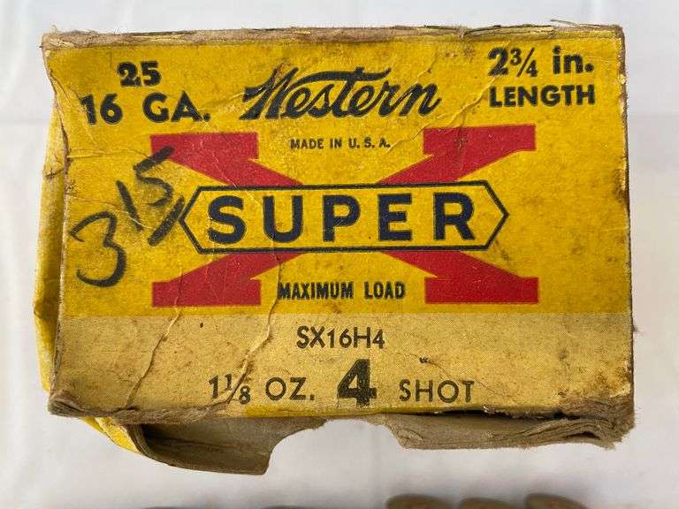 Western Super Shot Gun Shells 16 Gauge 2 3/4 Length - Partial Box