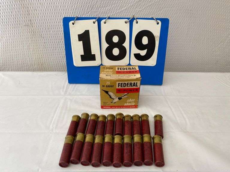 Federal Shot Gun Shells 16 Gauge 2 3/4 Length - Partial Box
