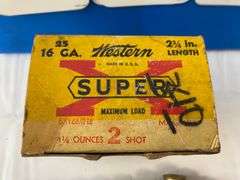 Western Super Shot Gun Shells 16 Gauge 2 3/4 Length - Partial Box