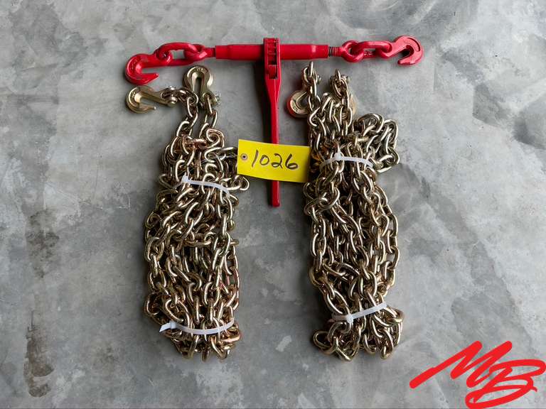 Greatbear 9200 LB Ratchet Binder & (2) 20' x 3/8" G70 Chains Musser