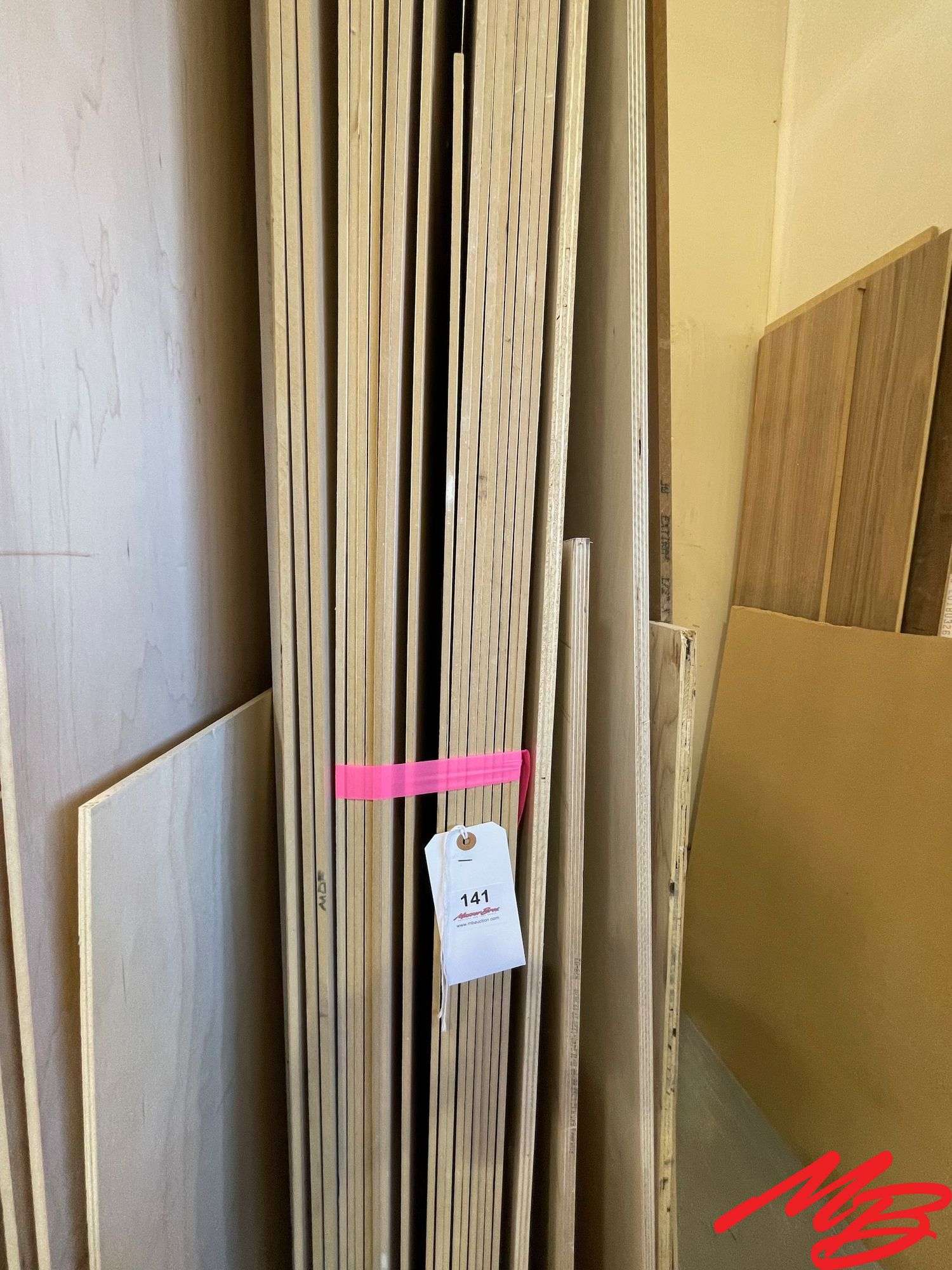 (16) Sheets of 1/4" Prefinished Maple Plywood