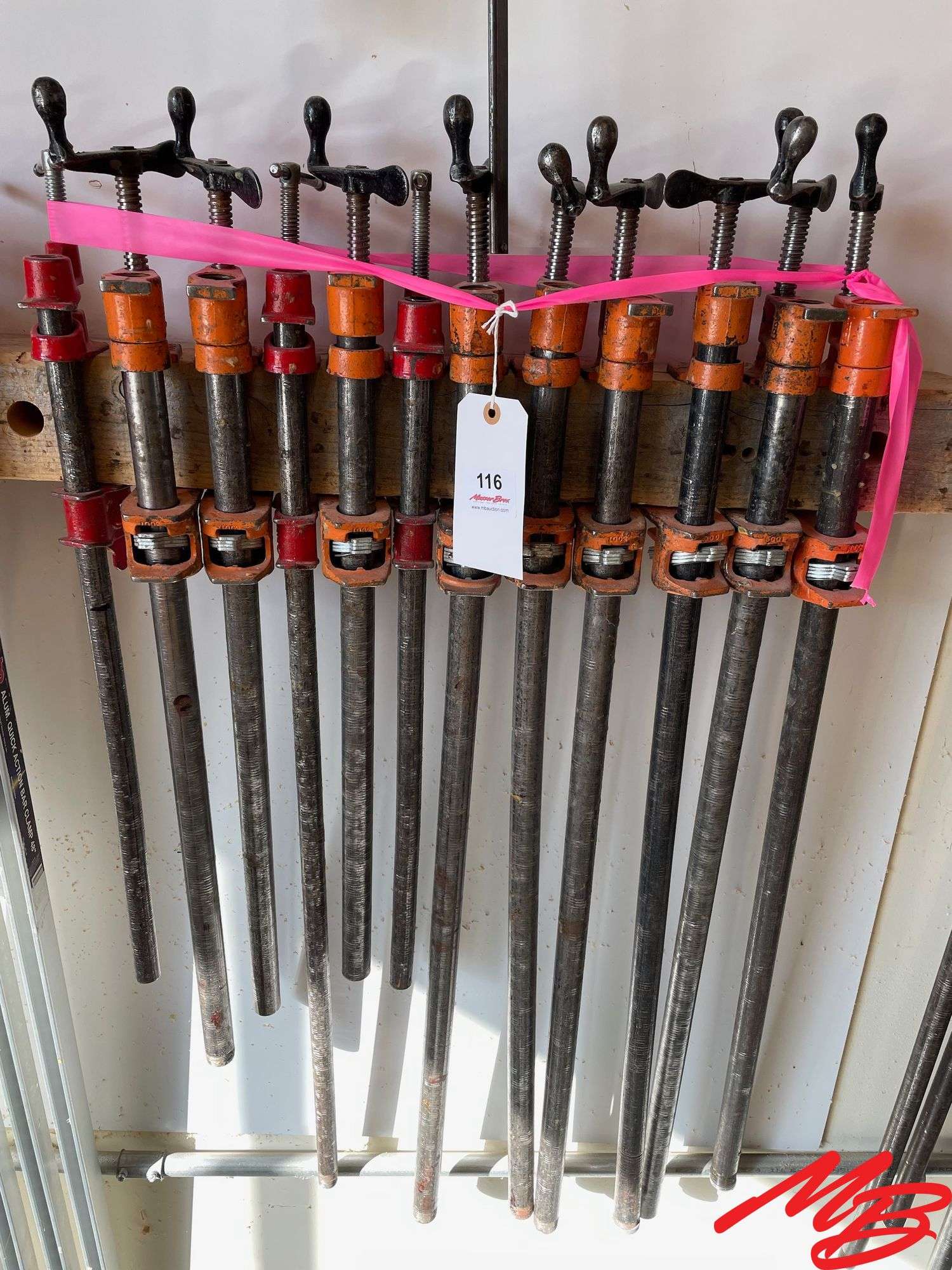 (12) Assorted Pipe Clamps, 18" to 30"