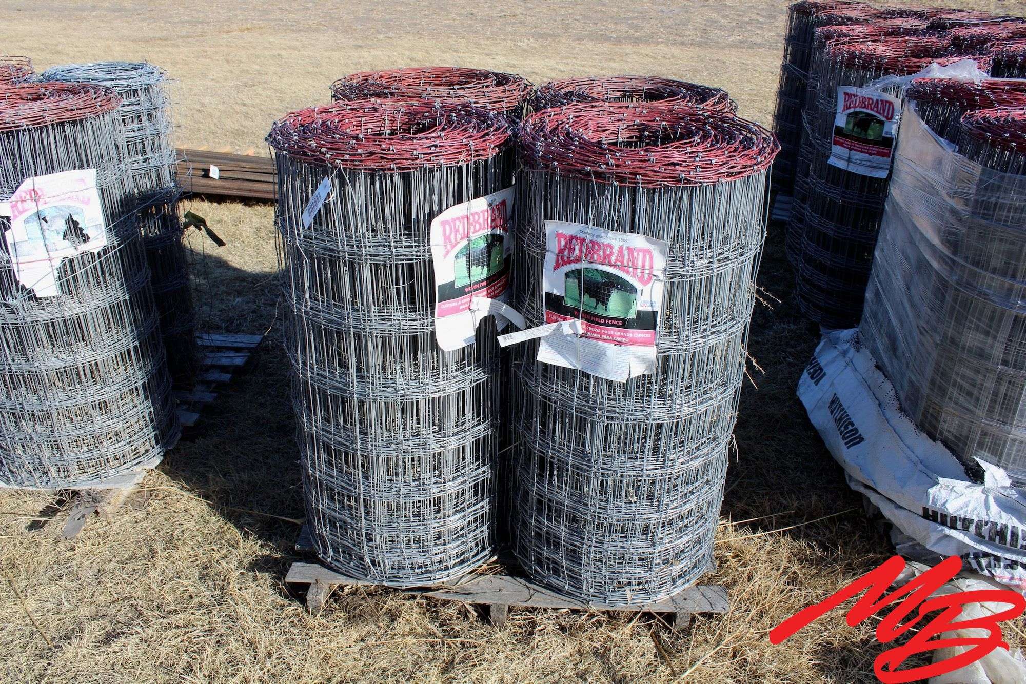 (4) Rolls Red Brand Woven Fence 39"x330' per roll. Bid is for all