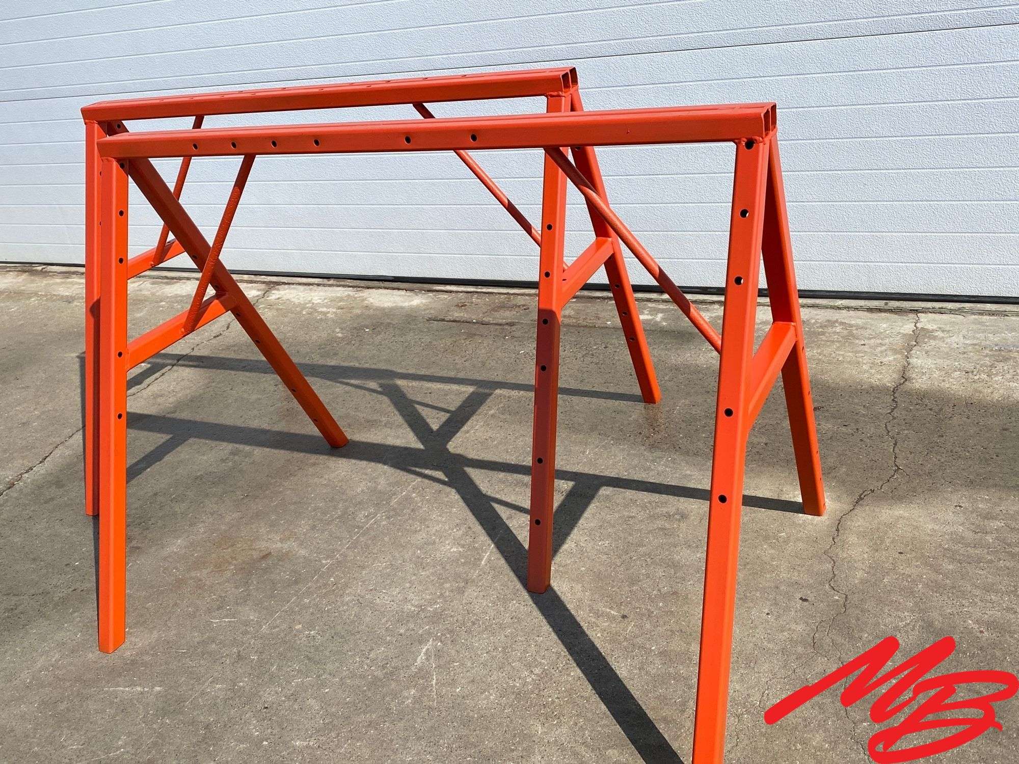 Pair Metal Saw Horses, 42” long x 30” tall, new