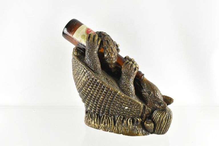 Vintage Lone Star Beer Armadillo Chalk Back Bar Statue - Matthew