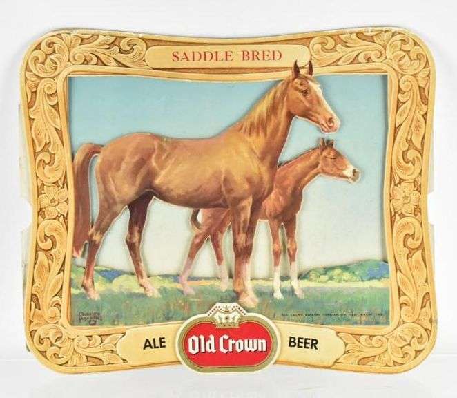 Vintage Old Crown Saddle Bred Advertising Cardboard Beer Sign Matthew