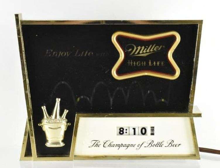 Miller High Life Light Up Advertising Motion Beer Clock Sign Matthew