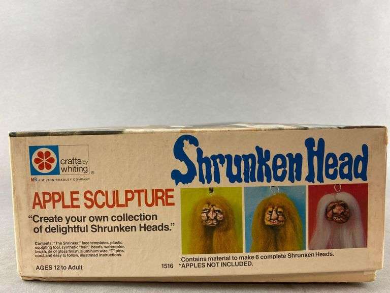 Crafts by Whiting Shrunken Head Apple Sculpture kit Matthew Bullock Auctioneers