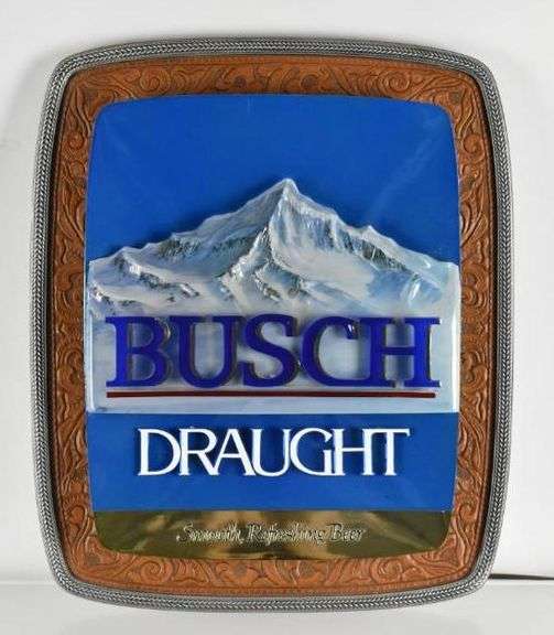 Vintage Busch Draught Light Up Advertising Beer Sign Matthew Bullock Auctioneers