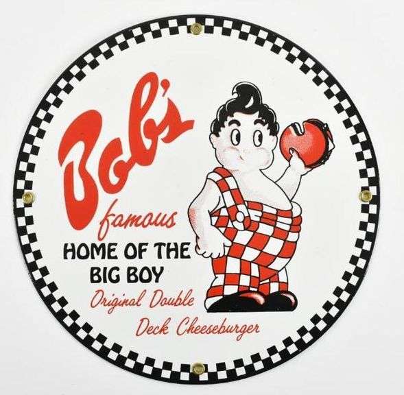 Reproduction Bobs Big Boy Advertising Porcelain Sign Matthew Bullock