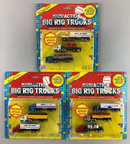 Group of 3 FunRise Micro Action Big Rig Trucks sets Matthew Bullock