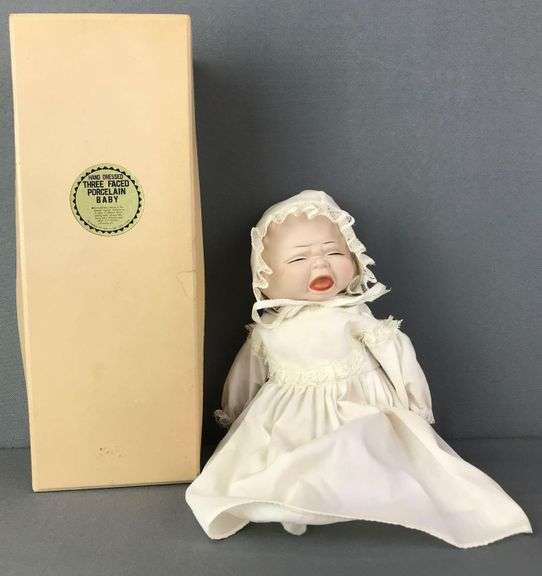 Hand Dressed Three Faced Porcelain Baby Doll Matthew Bullock Auctioneers