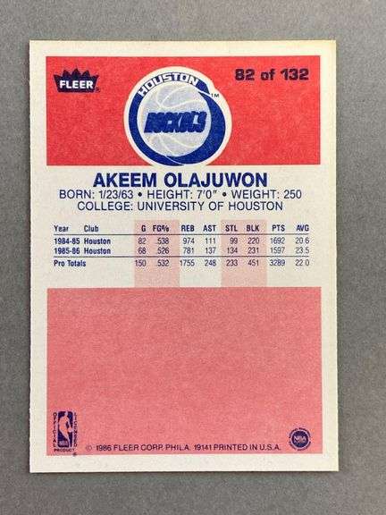 akeem olajuwon rookie card