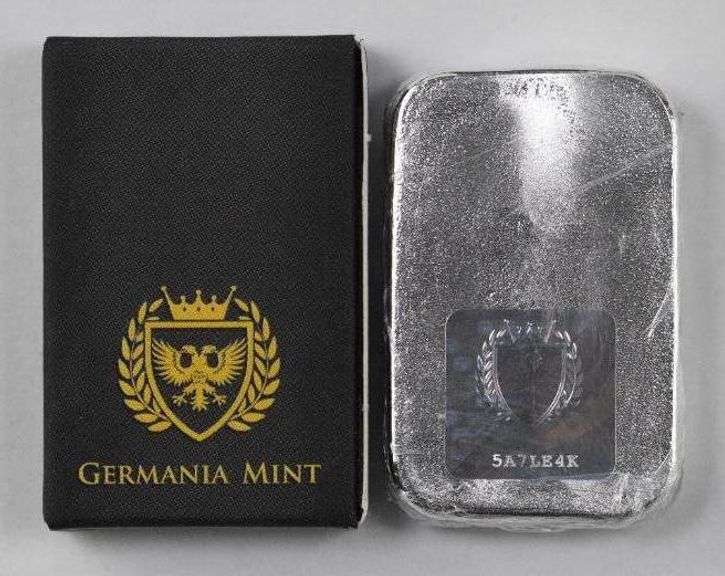 Germania Mint 100 Gram .9999 Silver Ingot/Bar Matthew Bullock Auctioneers