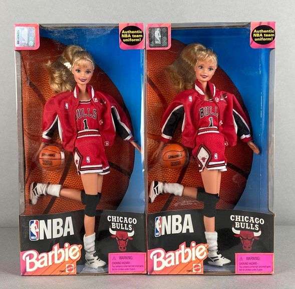 Group of 2 Mattel Barbie NBA Chicago Bulls Fashion Dolls - Matthew Bullock Auctioneers
