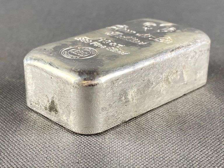 Fleur de Lis 10oz Fine Silver Bullion Bar Matthew Bullock Auctioneers