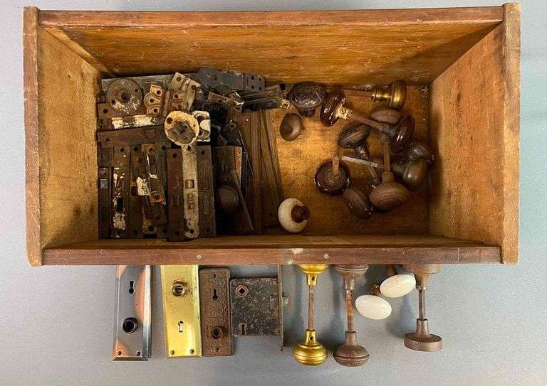 Box of Vintage Door Hardware Matthew Bullock Auctioneers