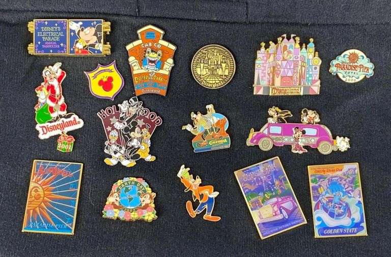 Group of 15 Disney Enamel Pins Matthew Bullock Auctioneers