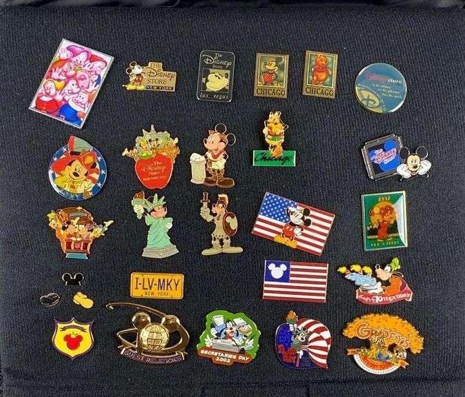 Group of 27 Disney Enamel Pins Matthew Bullock Auctioneers
