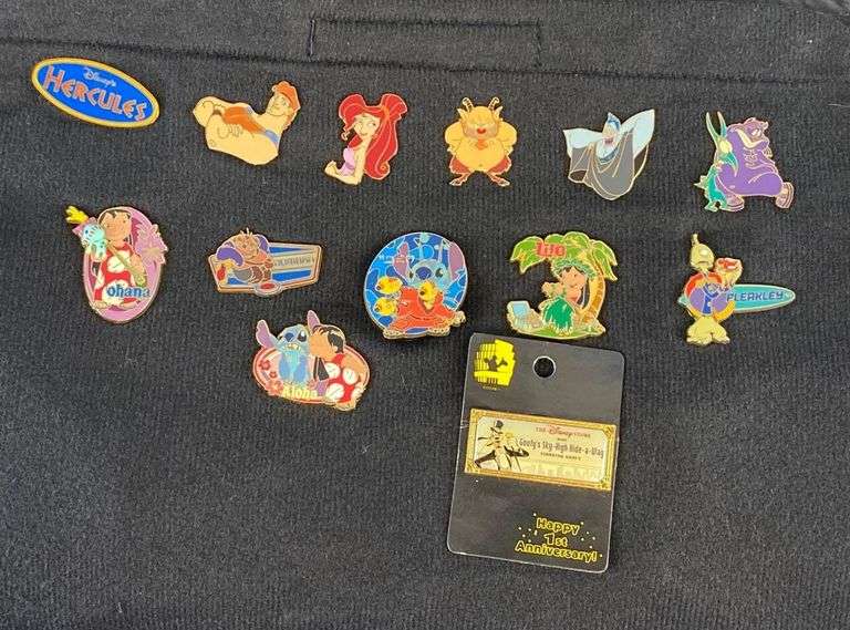 Group of 13 Disney Enamel Pins Matthew Bullock Auctioneers