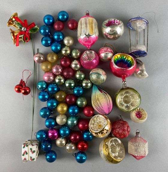 Group of Vintage Mercury Glass Christmas Ornaments Matthew Bullock