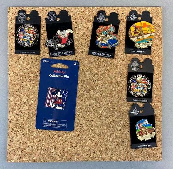 Group of 7 Disney Enamel Pins Matthew Bullock Auctioneers
