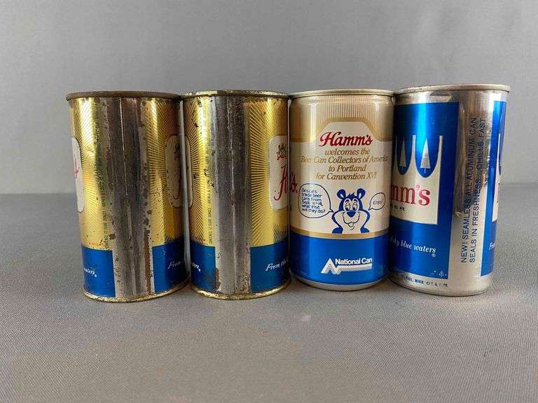 Group of 4 Vintage Hamms Beer Cans Matthew Bullock Auctioneers