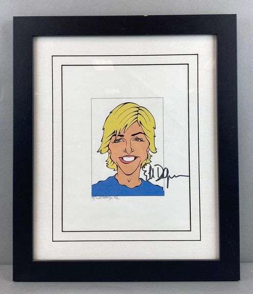 Ellen Degeneres Signed Caricature Print - Matthew Bullock Auctioneers