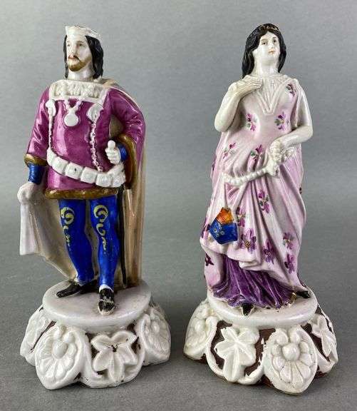 Pair of Porcelain King and Queen Figurines Matthew Bullock Auctioneers