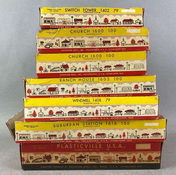 Group of 7 Plasticville O Gauge Building Kits Matthew Bullock Auctioneers