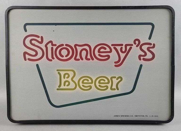 Vintage Stoneys Beer Light Up Advertising Sign Matthew Bullock