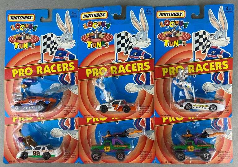 Matchbook Racers Characters Group of 6 Matchbox Looney Tunes Pro Racers - Matthew Bullock Auctioneers