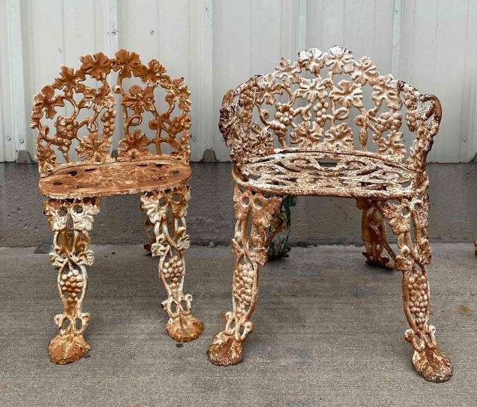2 Cast Iron Chairs Matthew Bullock Auctioneers