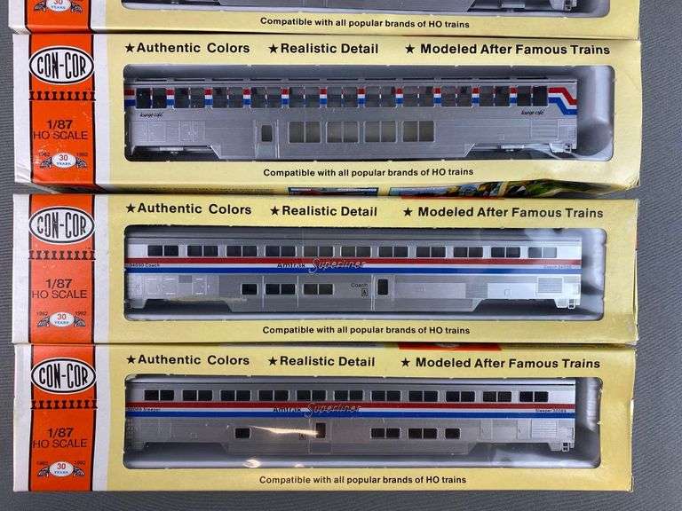 Group of 5 HO Scale Amtrak Superliner Cars Matthew Bullock Auctioneers