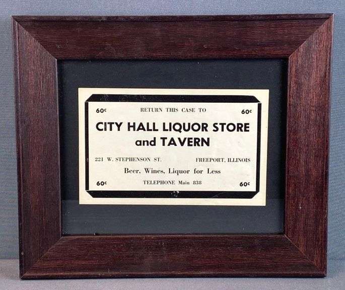 City Hall Liquor Store and Tavern Advertising Case Sign Matthew