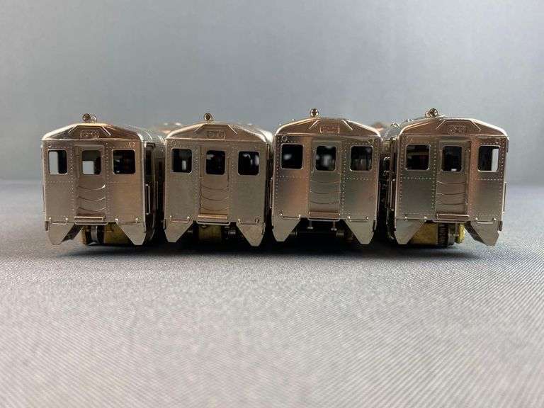 Group of 4 Brass HO Scale Diesel Budd Custom Brass RDC Train Cars Matthew Bullock Auctioneers