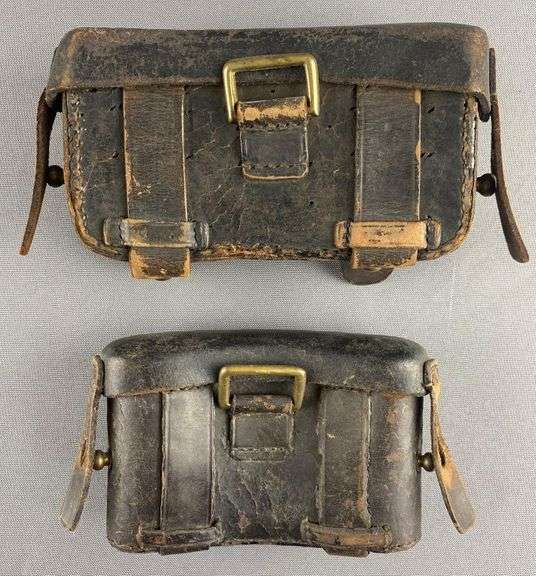 Group of 2 Pre WW1 German Ammunition Leather Pouches Matthew Bullock