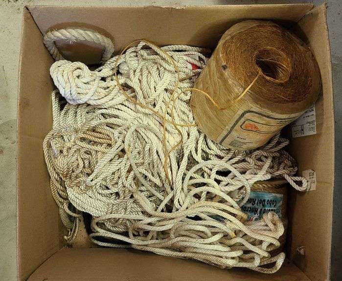 Box of various ropes and twine Matthew Bullock Auctioneers