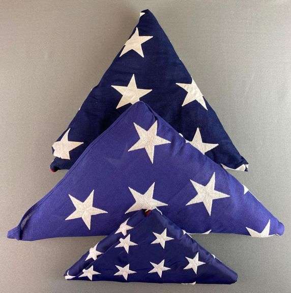 Group of 3 US Military Burial Flags Matthew Bullock Auctioneers