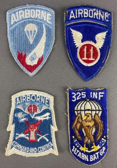 Group of 4 US Military Airborne Patches - Matthew Bullock Auctioneers