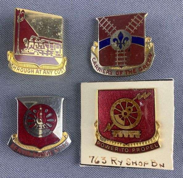 Group of 4 Railway DI Pins Matthew Bullock Auctioneers