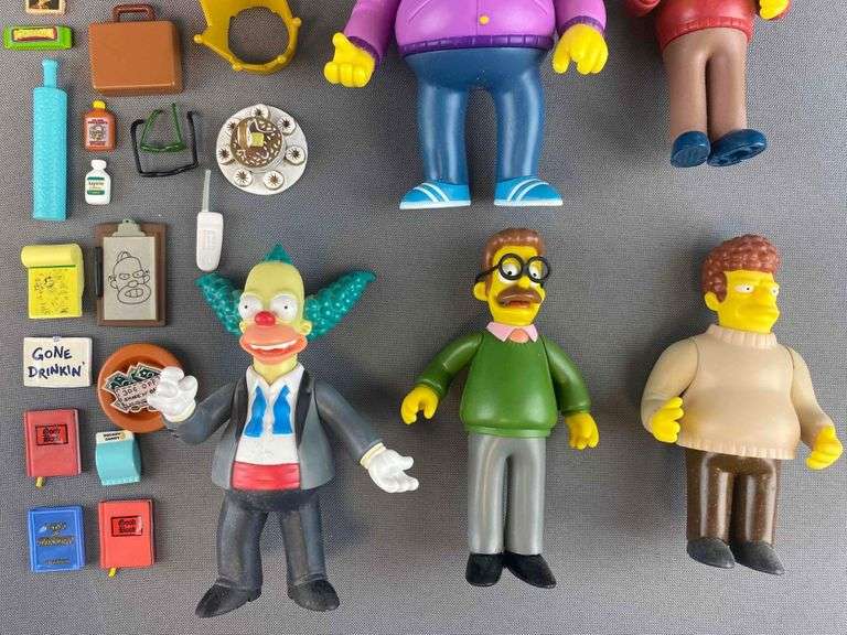 Group of Playmates The Simpsons Action Figures and Accessories