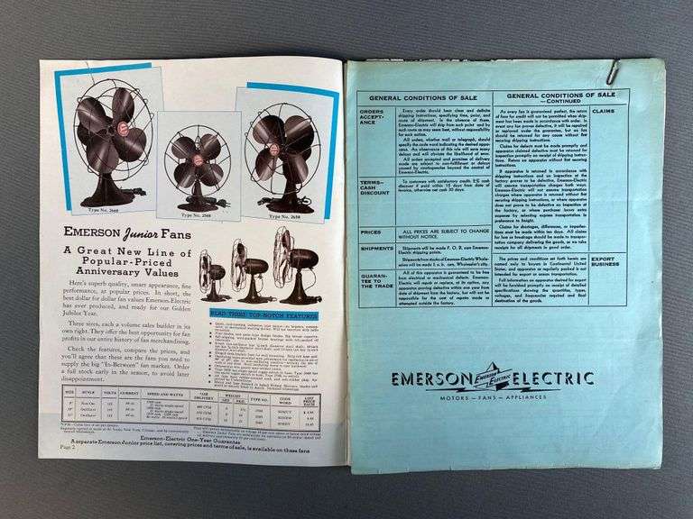 EmersonElectric Fans 50th Anniversary Catalog Matthew Bullock